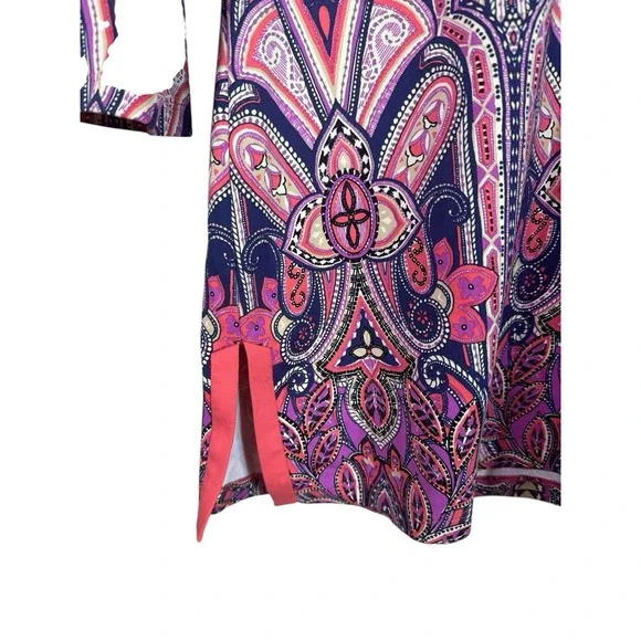 J. McLaughlin‎ Women's Size Medium Catalina Cloth 3/4 Sleeve Top Tunic - Picture 5 of 8